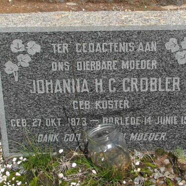 GROBLER Johanna H.C. KOSTER 1873-1960
