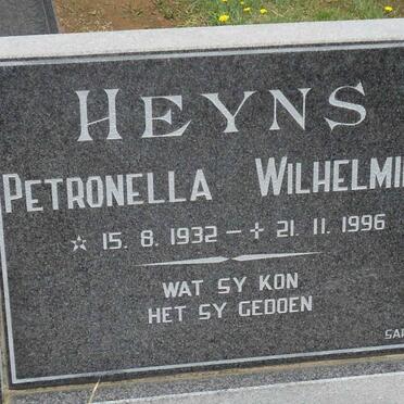 HEYNS Petronella Wilhelmina 1932-1996