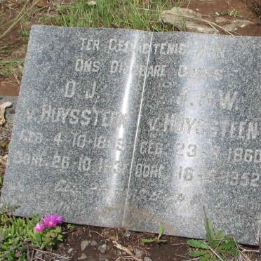 HUYSSTEEN D.J., van 18?9-193? &amp; J.?.W. 1860-1952 
