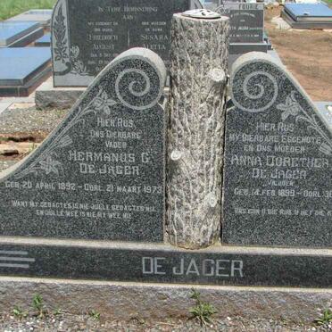 JAGER Hermanus G., de 1892-1973 &amp; Anna Dorethea VILJOEN 1899-1962