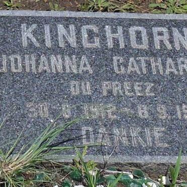 KINGHORN Johanna Catharina nee DU PREEZ 1912-1971