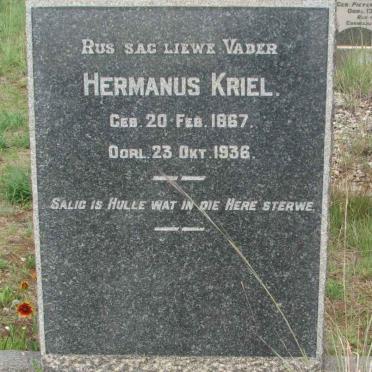 KRIEL Hermanus 1867-1936