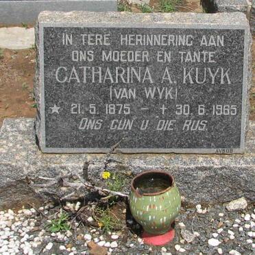 KUYK Catharina A. nee VAN WYK 1875-1965