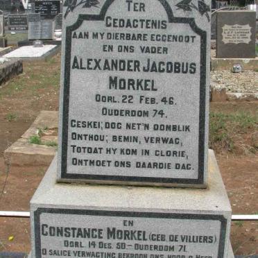 MORKEL Alexander Jacobus -1946 &amp; Constance DE VILLIERS -1950