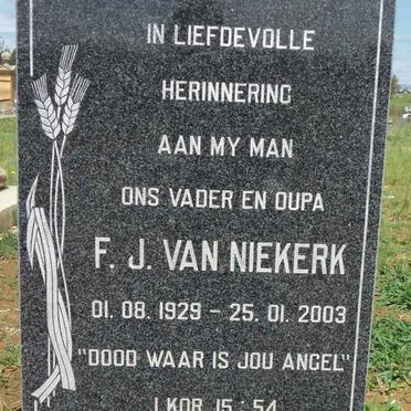 NIEKERK F.J., van 1929-2003