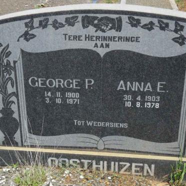 OOSTHUIZEN George P. 1900-1971 &amp; Anna E. 1903-1978