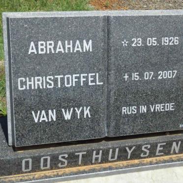 OOSTHUYSEN Abraham Christoffel van WYK 1926-2007