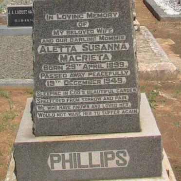 PHILLIPS Aletta Susanna Magrieta 1899-1949