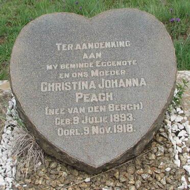 PEACH Christina Johanna nee van den BERGH 1893-1918