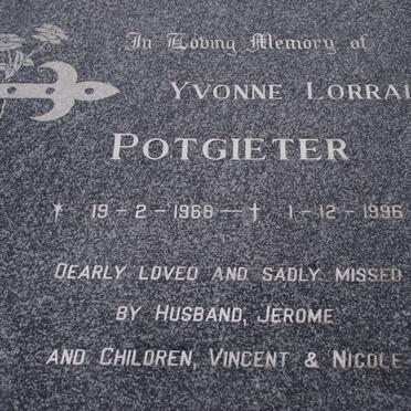 POTGIETER Yvonne Lorraine 1968-1996