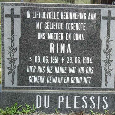 PLESSIS Rina, du 1951-1994