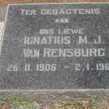 RENSBURG Ignatius M.J., van 1906-1966