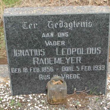 RADEMEYER Ignatius Leopoldus 1856-1933