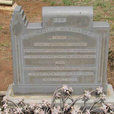 RADEMEYER Stephanus Cornelius 1865-1940 &amp; Maria Elizabeth FERREIRA 1878-1945 