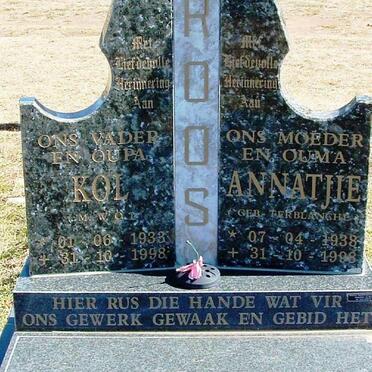 ROOS M.W.O.1933-1998 &amp; Annatjie TERBLANCHE 1938-1998