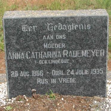 RADEMEYER Anna Catharina nee LINDEQUE 1866-1935