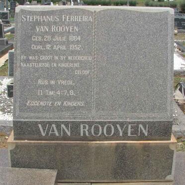 ROOYEN Stephanus Ferreira, van 1884-1952 