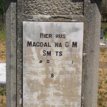 SMUTS Magdalena C.M. nee DE GOEDE 1876-1943