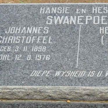 SWANEPOEL Johannes Christoffel 1898-1976 &amp; Hester Aletta KRUGER 1910-1980