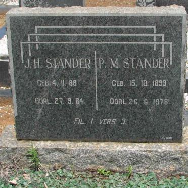 STANDER J.H. 1888-1964 &amp; P.M. 1899-1978