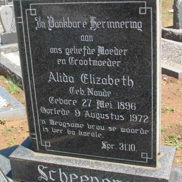 SCHEEPERS Alida Elizabeth nee NAUDE 1896-1972
