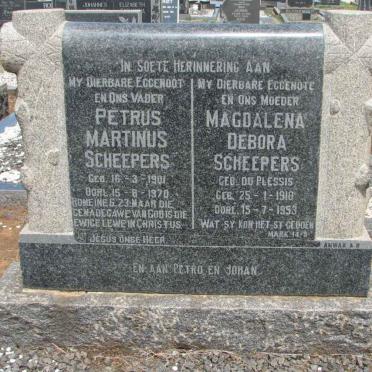 SCHEEPERS Petrus Martinus 1901-1970 &amp; Magdalena Debora DU PLESSIS 1910-1953