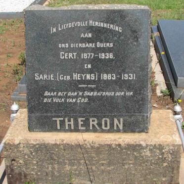 THERON Gert 1877-1936 &amp; Sarie HEYNS 1883-1931