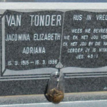 TONDER Jacomina Elizabeth Adriana, van 1915-1996