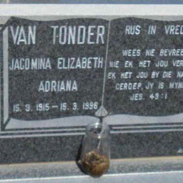 TONDER Jacomina Elizabeth Adriana, van 1915-1996