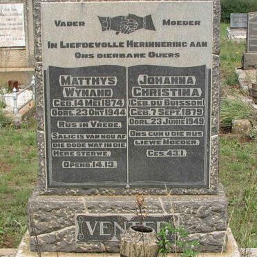 VENTER Matthys Wynand 1874-1944 &amp; Johanna Christina BUISSON 1879-1949