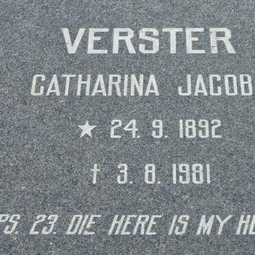 VERSTER Catharina Jacoba 1892-1981