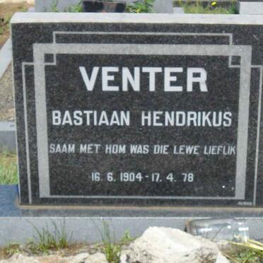 VENTER Bastiaan Hendrikus 1904-1978