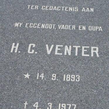 VENTER H.C. 1893-1977