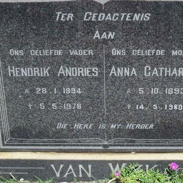 WYK Hendrik Andries, van 1894-1976 &amp; Anna Catharina 1893-1980