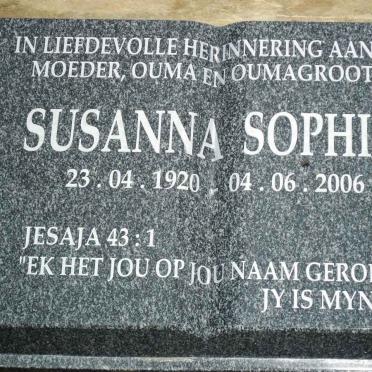 ? Susanna Sophia 1920-2006