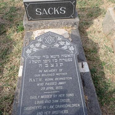 SACKS Katie nee BERNSTEIN -1973