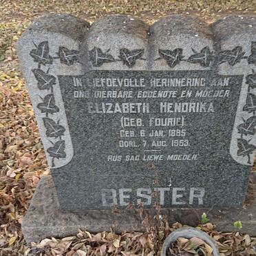 BESTER Elizabeth Hendrika nee FOURIE 1885-1953