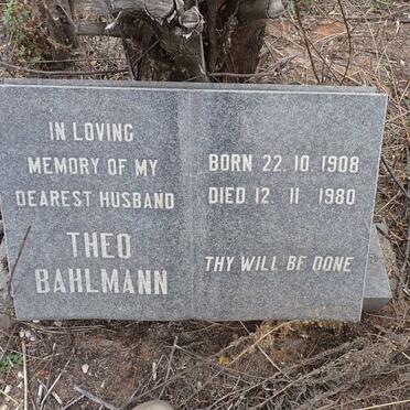 BAHLMANN Theo 1908-1980