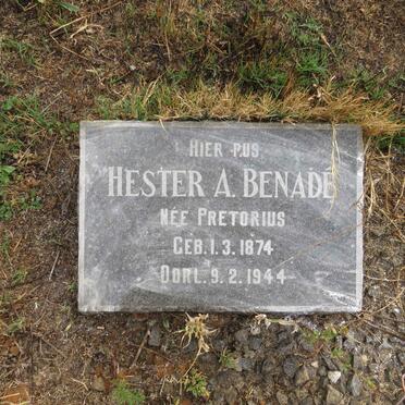 BENADE Hester A. nee PRETORIUS 1874-1944