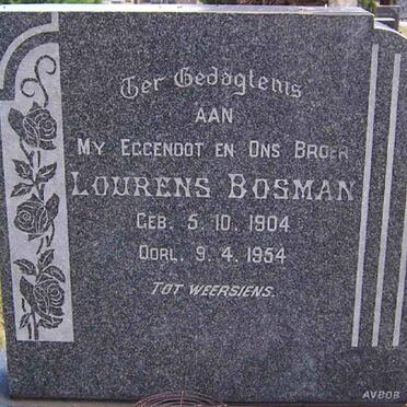 BOSMAN Lourens 1904-1954