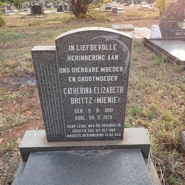 BRITTZ Catherina Elizabeth nee MIENIE 1901-1975