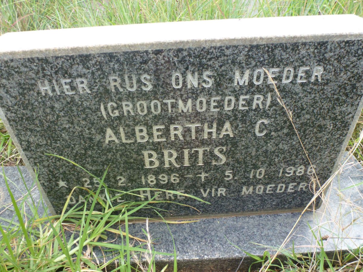 BRITS Albertha C. 1896-1986