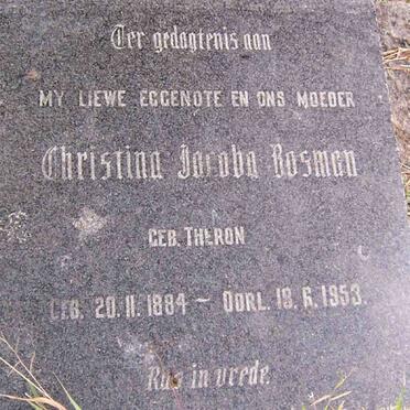 BOSMAN Christina Jacoba nee THERON 1884-1953