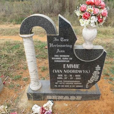 BENADE Emmie nee VAN NOORDWYK 1905-2001