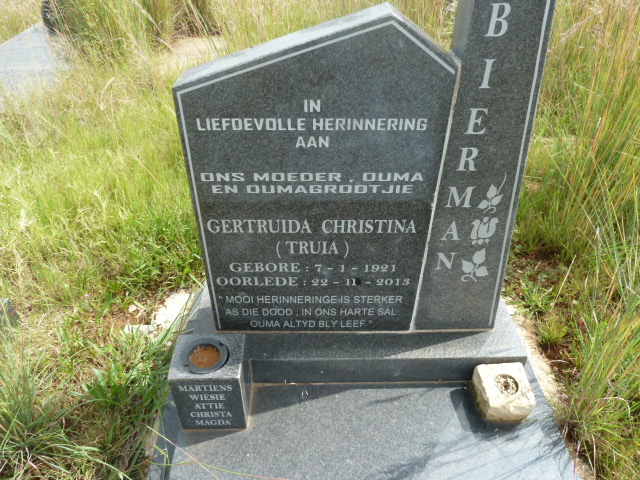 BIERMAN Gertruida Christina 1921-2013