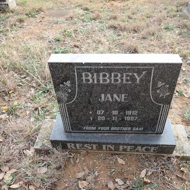 BIBBEY Jane 1912-1997