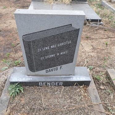 BENDER David F. 1904-1976