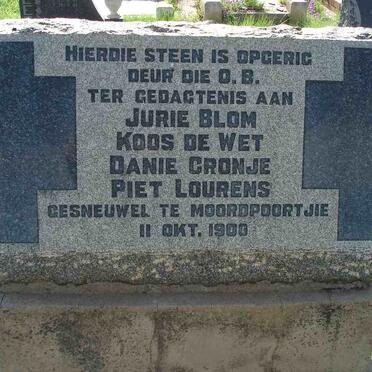 BLOM Jurie -1900 :: DE WET Koos -1900 :: CRONJE Danie -1900 :: LOURENS Piet -1900