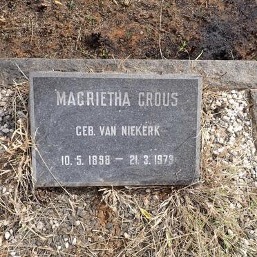 CROUS Magrietha nee VAN NIEKERK 1898-1973