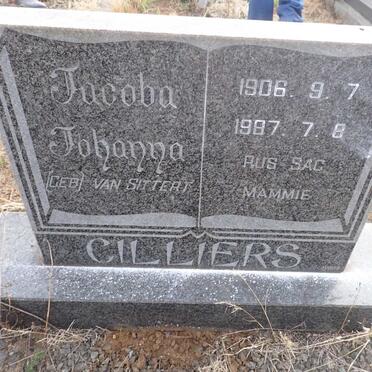 CILLIERS Jacoba Johanna nee VAN SITTERT 1906-1987
